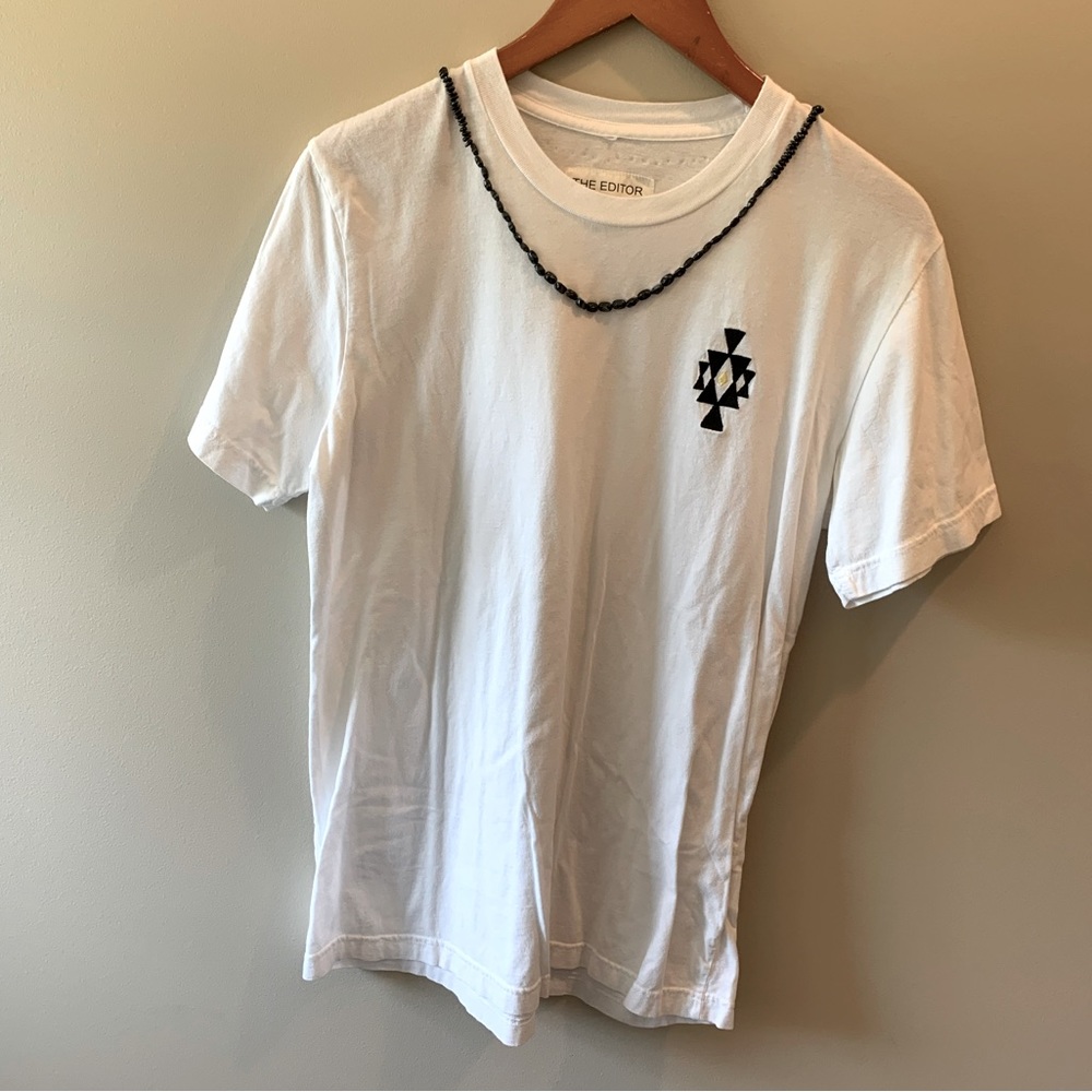 The Editor Italy Shirt with Embroidered Necklace Detail